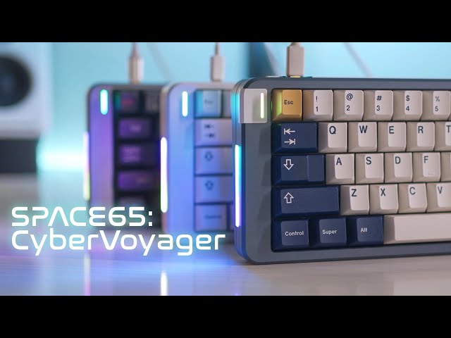 SPACE65:CyberVoyager Unboxing & Build | GMK Rudy & Polaris Gray Typing Sounds