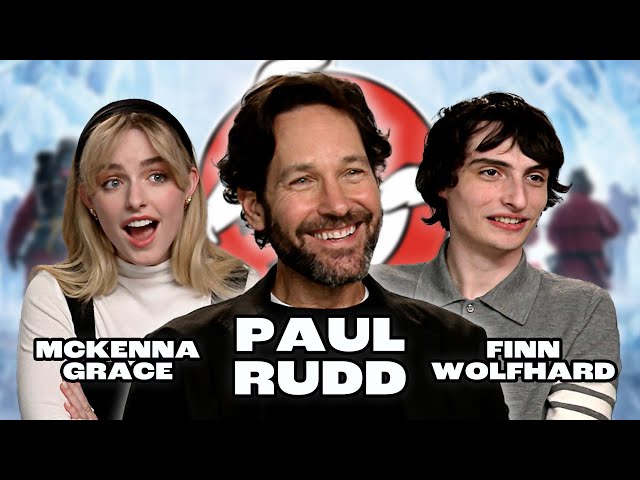 Ghostbusters Frozen Empire CHAOTIC Interview With Paul Rudd, Finn Wolfhard & Mckenna Grace 😂