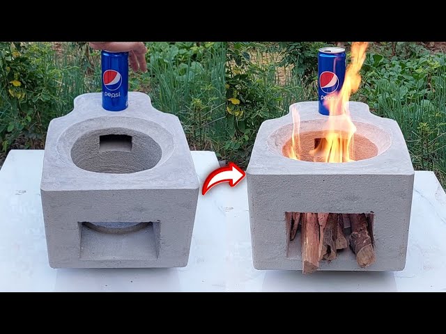 How to cast a cement stove with foam box is both easy and saves firewood