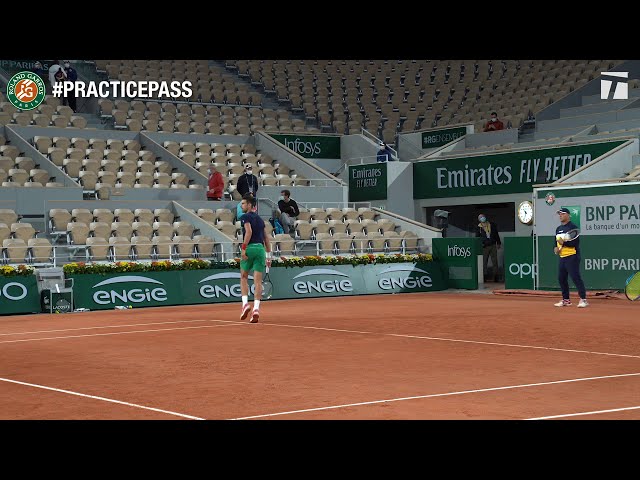 Novak Djokovic Full Practice at Roland Garros | Practice Pass