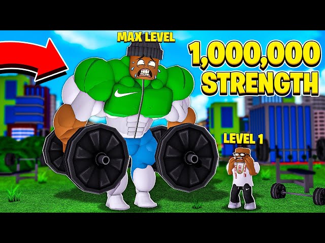 I am the STRONGEST PERSON in the WORLD with 1,000,000 STRENGTH!! (Roblox)