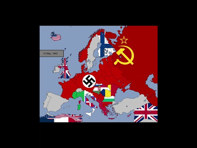 World War II in Europe with Flags Sped Up