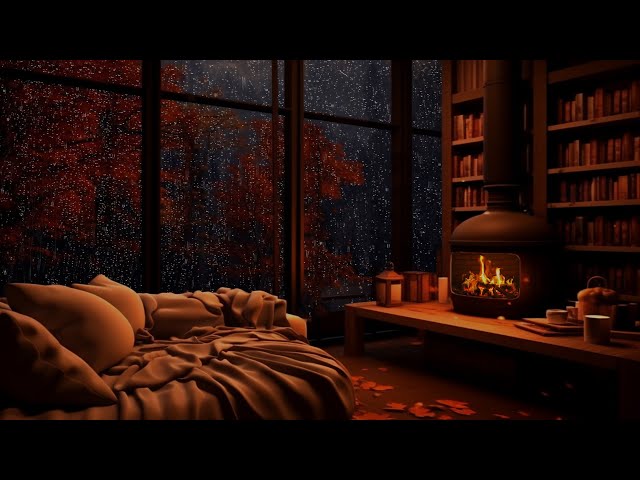 Relax In A Cozy Room With Heavy Rain & Thunder | Fall Asleep With Rain Sounds For Sleeping