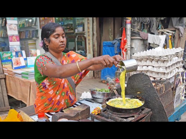 Queen of Egg Recipes! Fluffy Omelet, Boiled Fried Eggs & Bread Omelette | Indian Street Food