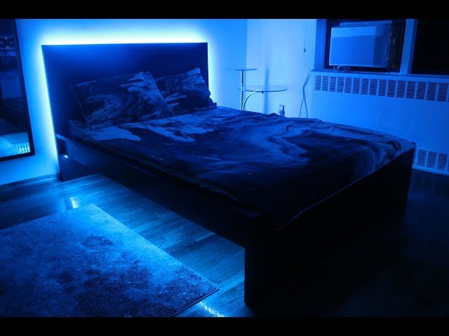 How To Install LED Strip Lights Under Bed Frame (Bedroom RGB lighting) DIY