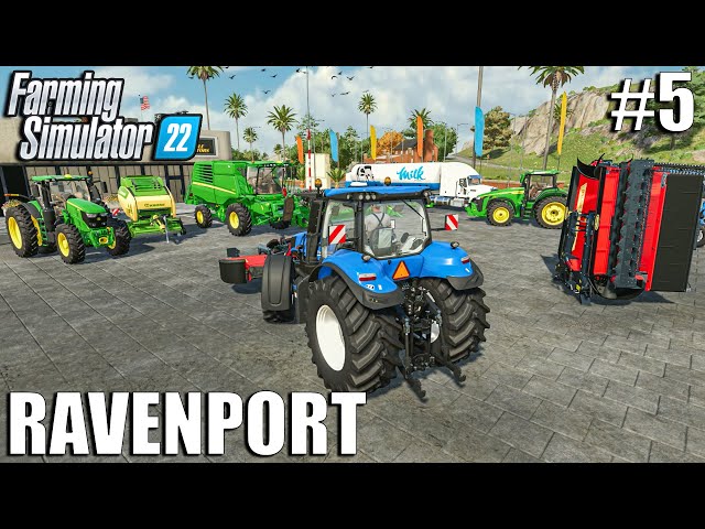 Cutting Canola and Grass with New Tractor | Ravenport | Episode #5 | Farming Simulator 22