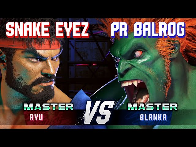 SF6 ▰ SNAKE EYEZ (Ryu) vs PR BALROG (Blanka) ▰ High Level Gameplay