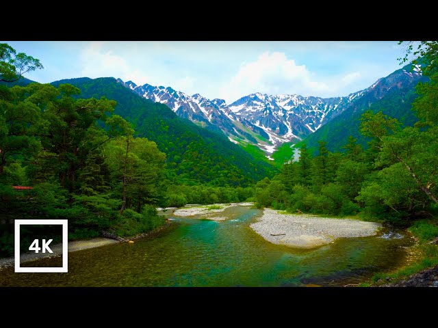 4K Azusa River Ambience | Hotaka Mountains, Japan | Soothing River Sounds for Sleep & Study