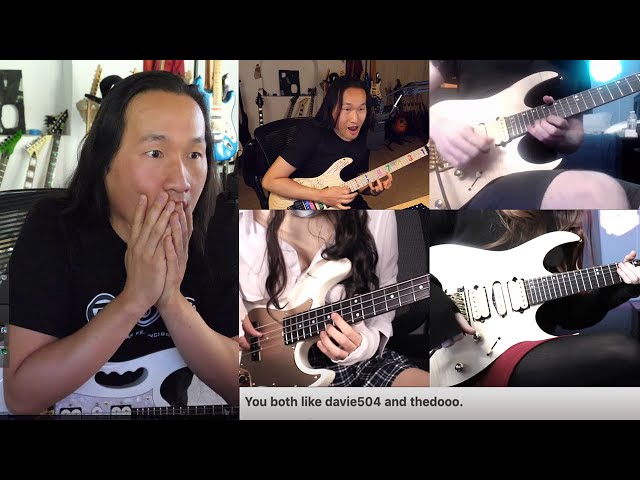 Reaction or Battle? Davie504 vs The Dooo FAKE GIRLS Guitarists FIGHT on Omegle