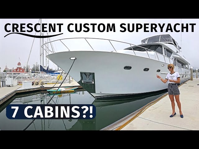 $1,890,000 '97 CRESCENT CUSTOM 96' 2019 REFIT Classic SuperYacht LIVEABOARD Motor Yacht TOUR & SPECS