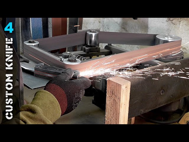 Custom Knife - Episode 4 | grinding handle scales | Knife making