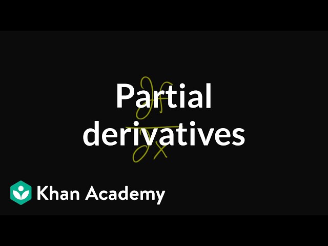 Partial derivatives, introduction