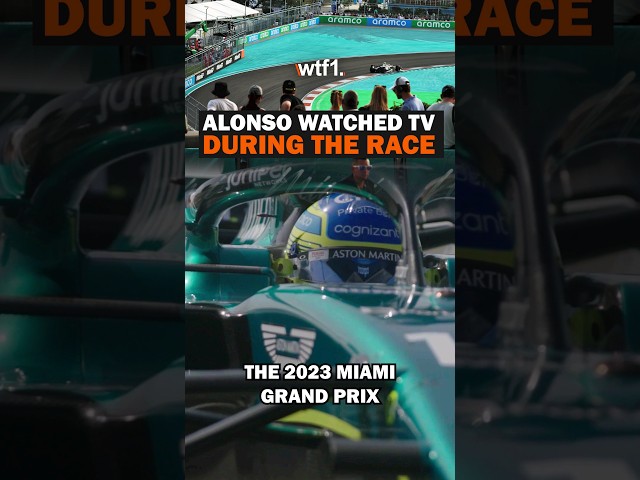 Alonso was watching TV during the 2023 Miami GP 😂