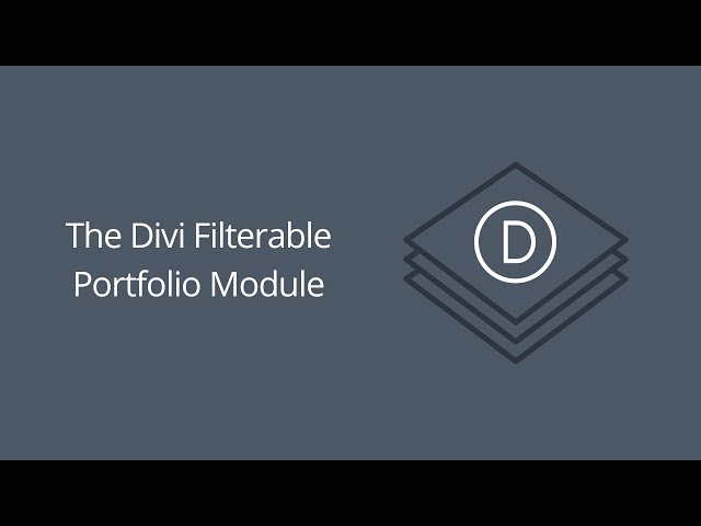 The Divi Filterable Portfolio Module