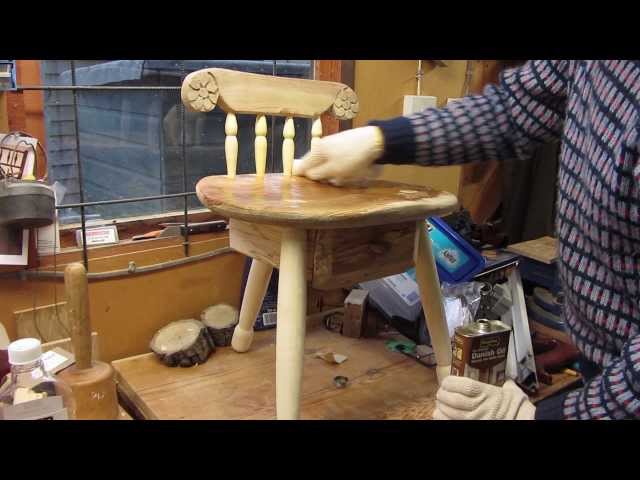 Making a Pole Lathed Back Stool Part 2 of 2.