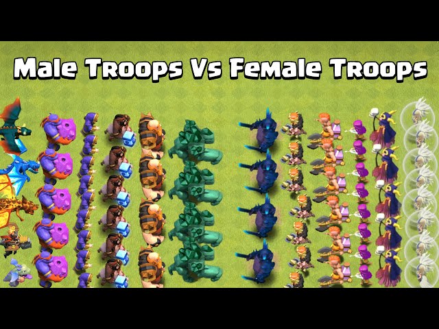 Male Troops Vs Female Troops | Clash of Clans