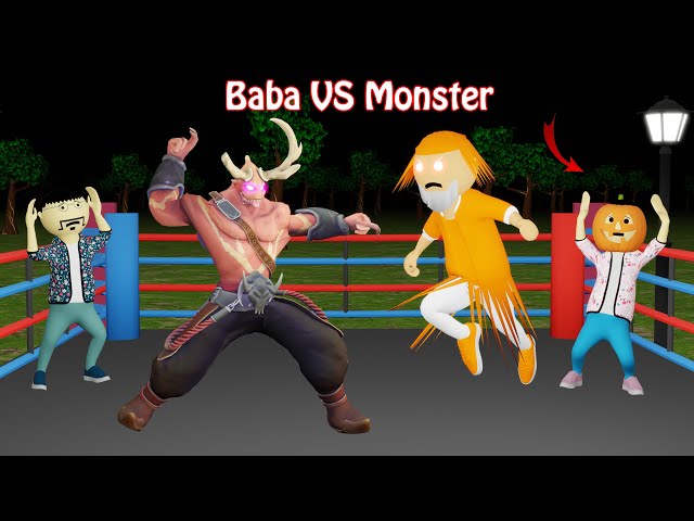 Baba VS Monster | Gulli Bulli | Baba Fight | Baba Monster Fight | Make Joke Horror