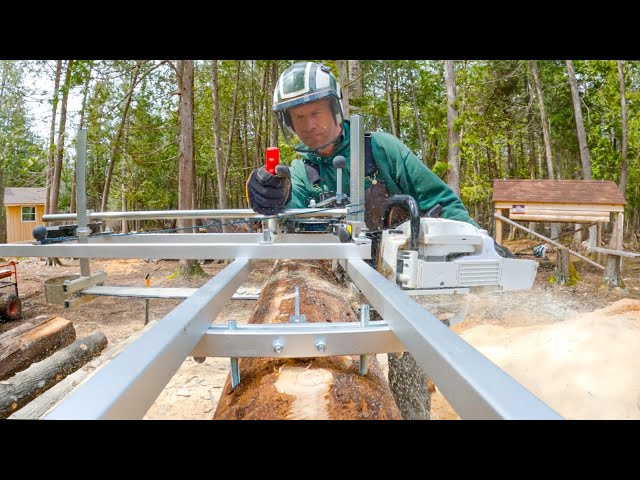 Trying Out New Chainsaw Mill Rails.  Do they Beat My Homemade Setup?  (Granberg EZ Rails) #134