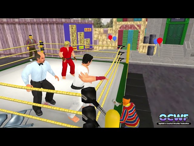 OCWF S0521  Ryu & Ken VS Bert & Ernie (Custom Sesame Street Arena)