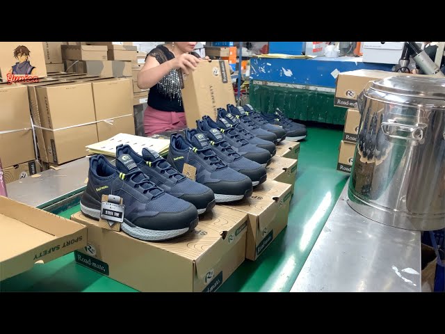 Shoe factory producing sturdy and durable hiking shoes. Mountaineering shoes factory