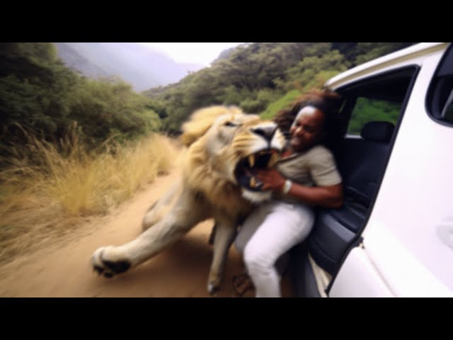 Lion Shows Why You Must ALWAYS Stay Inside Your Car...