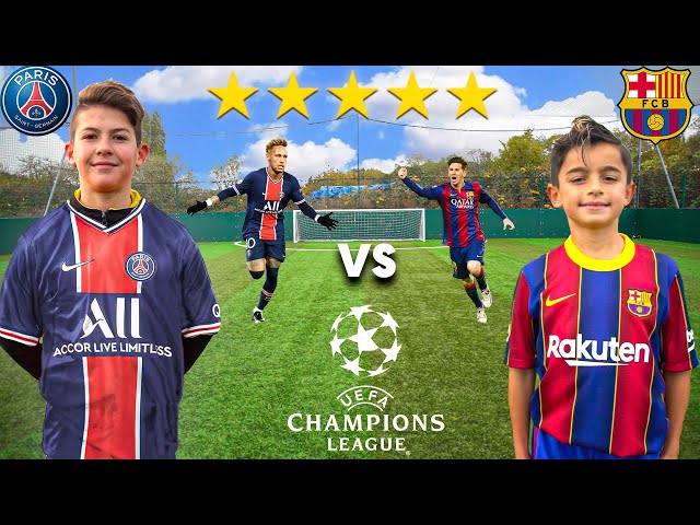 Kid MESSI vs Kid NEYMAR (BARCELONA vs PSG CHAMPIONS LEAGUE 2021) - Football Competition