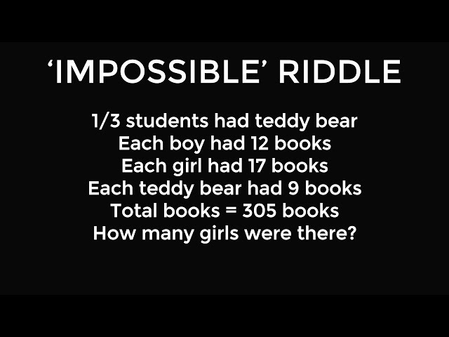 Can you solve the teddy bears and books puzzle?