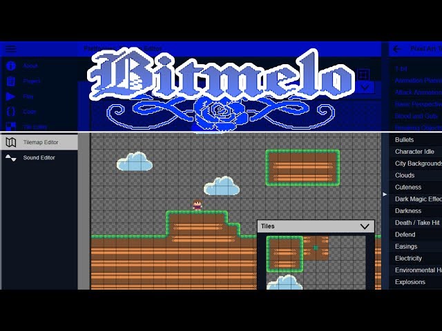 Bitmelo -- Open Source Game Engine & Editor For Simple Pixel Art Games