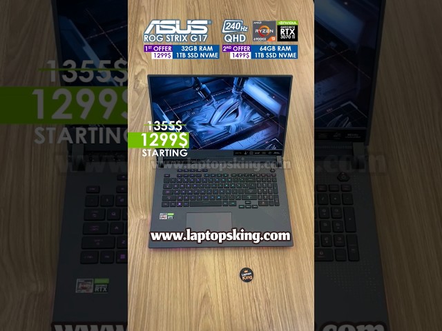 Asus Rog Strix G17 G713RW-IS96 Ryzen 9 6900hx Rtx 3070 Ti 240hz Qhd 17.3" Gaming Laptop UNBOXING