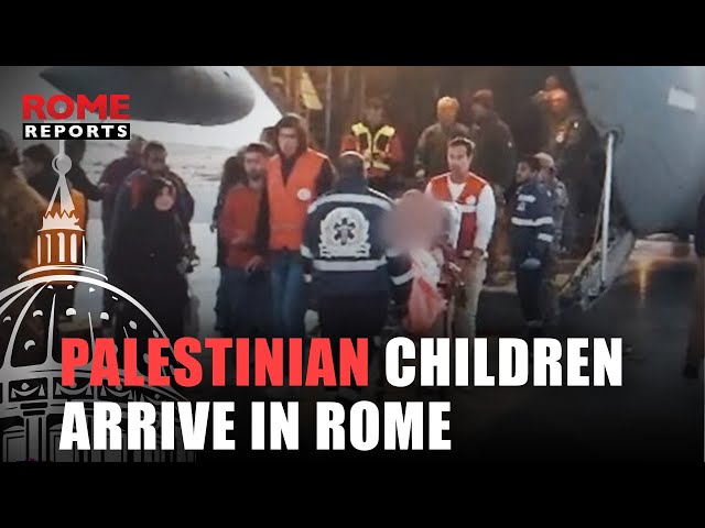 First 11 Palestinian children to receive medical treatment land in Rome