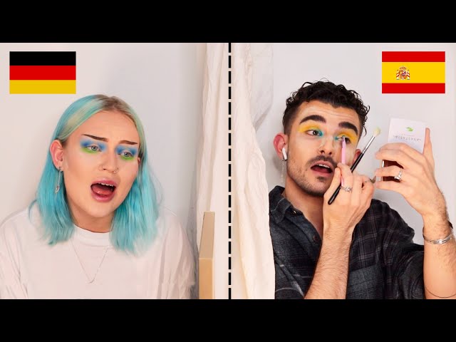 German Girl follows Spanish Makeup Tutorial / Alemana sigue un tutorial de maquillaje en español