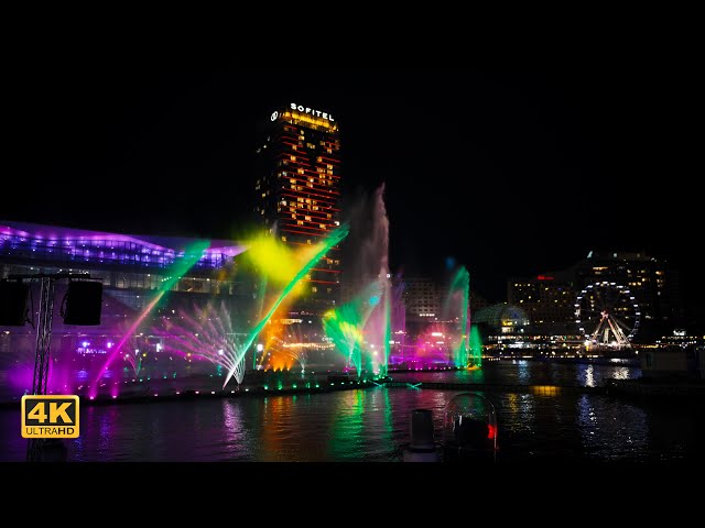 [4K] Sydney Australia Evening Walking Tour - VIVID 2022 Water and Light Show