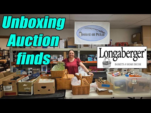 Unboxing Unique Auction Finds! So many pewter items and Longaberger Baskets!