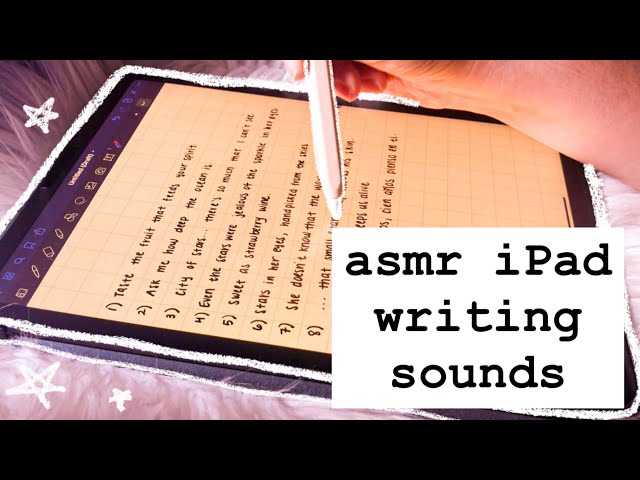 ASMR IPad writing sounds (close whispers, pencil sounds)