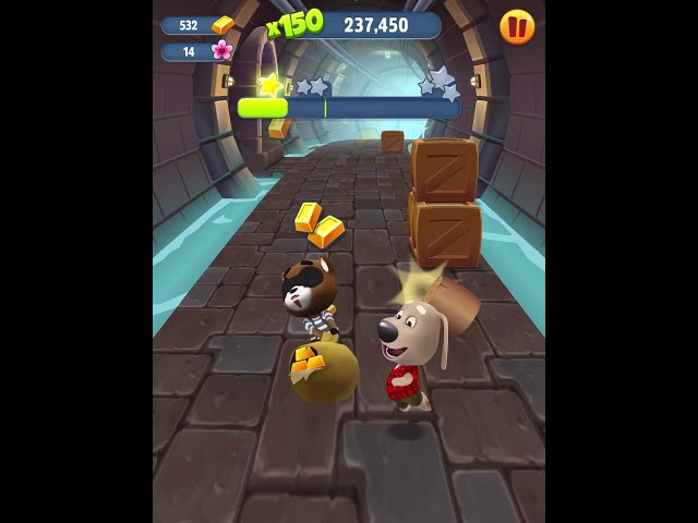 Talking Tom Gold Run Talking Ben Vs raccoon in Cave Android iOS Gameplay #Shorts