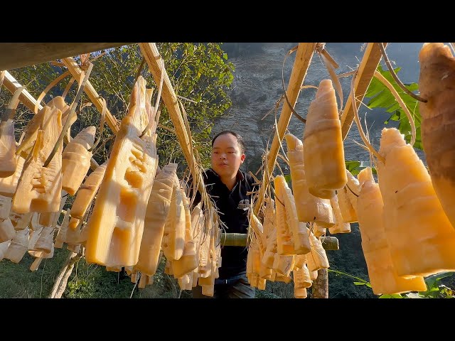 Bamboo shoots Preservation Process | How to make dried bamboo shoots and year-round preservation