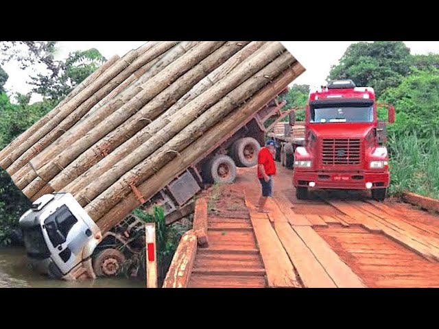 Dangerous Transport Skill Operations Oversize, Wood Truck Operator | Extreme Truck Idiots At Work.