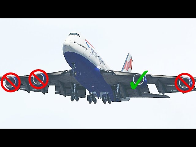 Landing A Boeing 747 Using Only ONE Engine in X-Plane 11