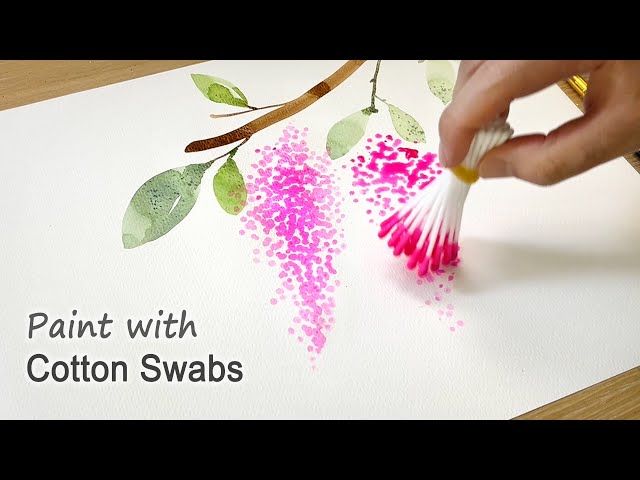 Cotton Swabs Painting Technique for Beginners | Basic Easy Painting Step by step