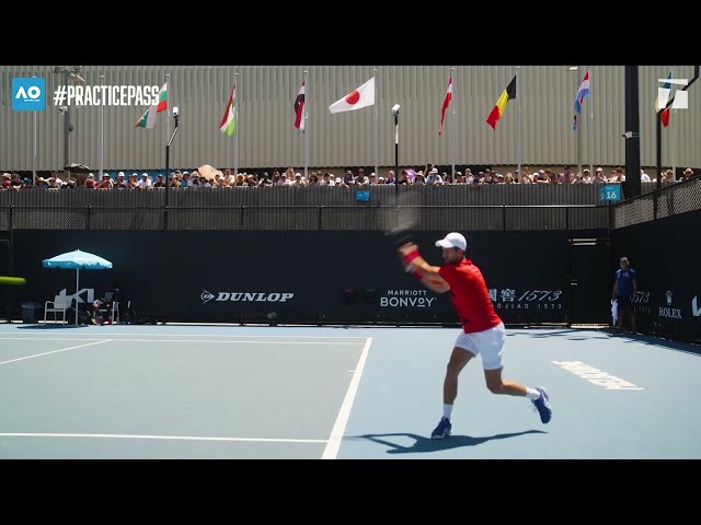 Novak Djokovic practices ahead of his fourth round match in Australia | Practice Pass
