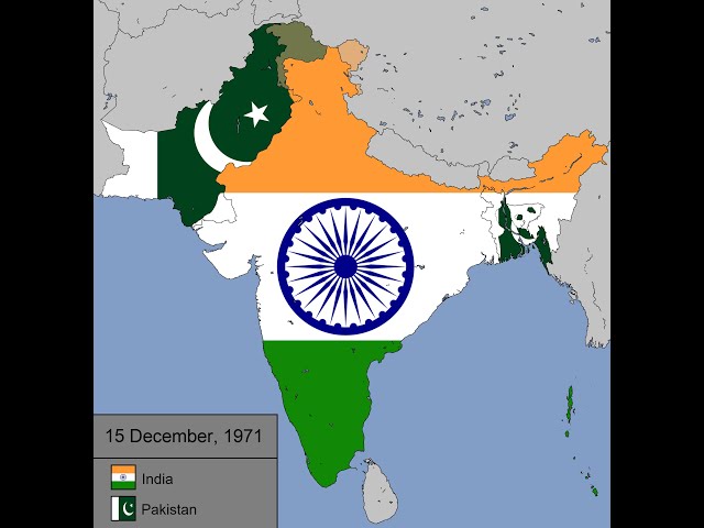 The Indo - Pakistani War of 1971 with Flags: Every Day