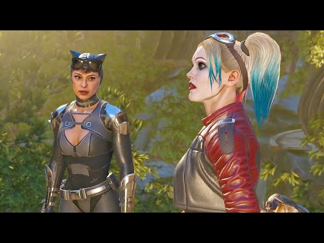 Catwoman & Harley Quinn Team Up Vs Brainiac's Forces Scene 4K Ultra HD