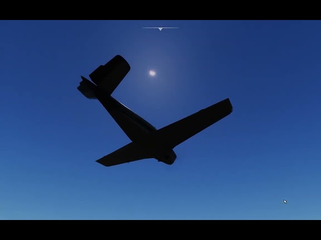 Solar eclipse 4/8/24 in MSFS 2020 with Bonanza