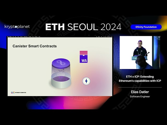 [ETH Seoul 2024] ETH x ICP: Extending Ethereum's capabilities with ICP by Elias Datler