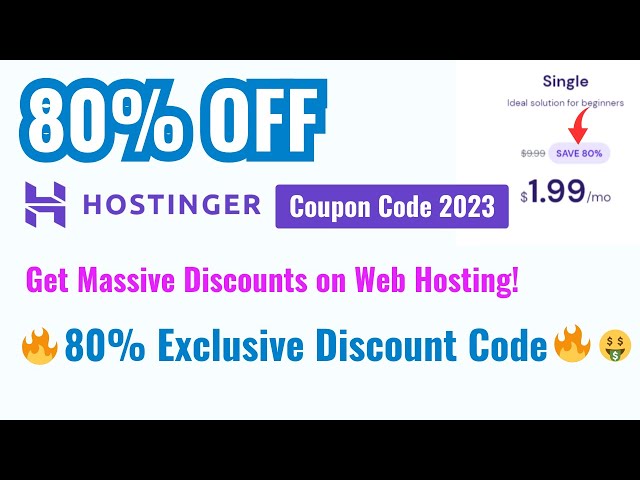🔥 Hostinger Coupon Code 2024 - Get Massive Discounts on Web Hosting! 🔥🤑 80% Exclusive Discount Code