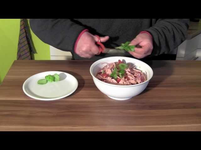 Mein Wurstsalat Rezept-Mediterraner Wurstsalat-Rezept Wurstsalat Mediterran-German Wurst Salad