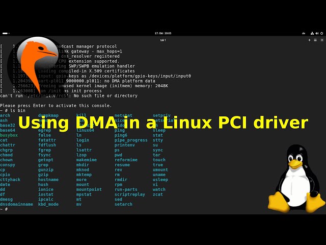 Using DMA in a Linux PCI or PCI Express Driver