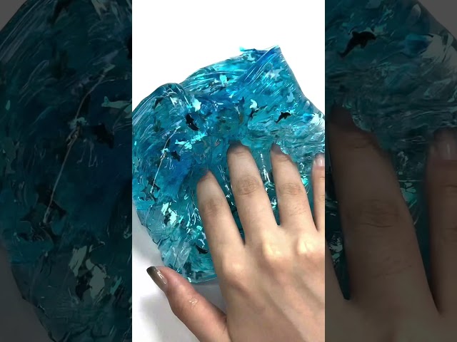 Satisfying Clear Blue Slime ASMR