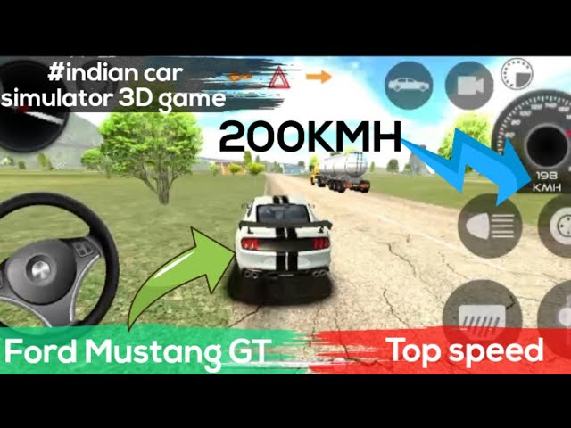 New update Ford Mustang GT in Indian car simulator 3D game Top speed mode 😱😱😱