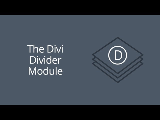 The Divi Divider Module